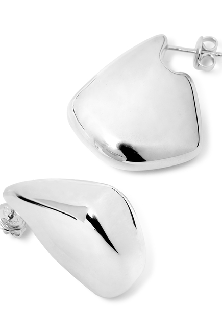 Small Fin Earrings, Sterling Silver